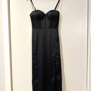 Black slit dress